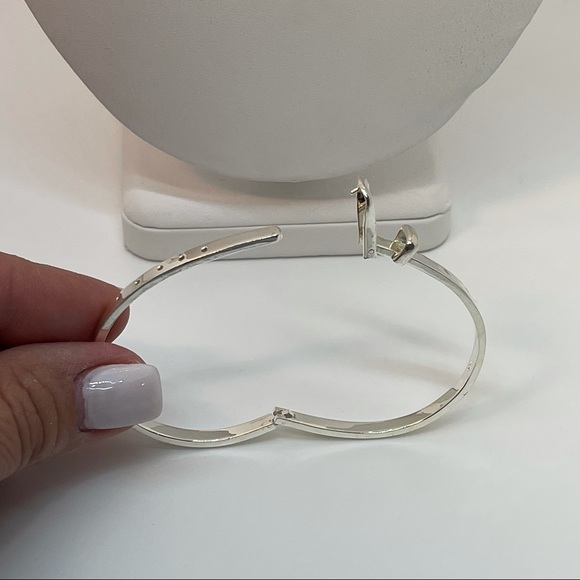 STERLING SILVER .925 Buckle Bangle Bracelet - Picture 3 of 6